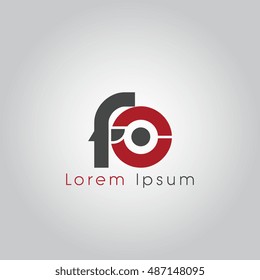 fo initial letter linked lowercase logo. f and o vector template design.