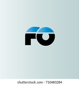 fo initial letter linked lowercase logo. f and o vector template design