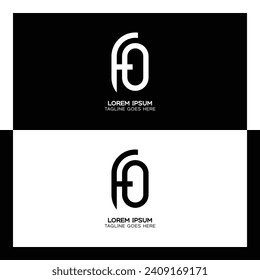 FO initial letters linked elegant logo. letter F and O pattern design monogram