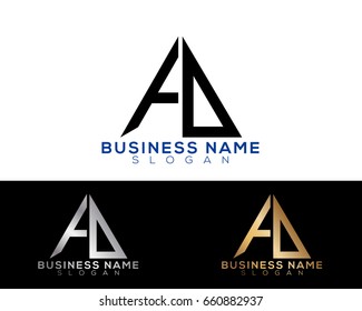 FO initial letters linked triangle shape logo
