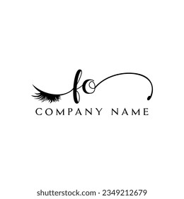 FO initial Logo lash logo eyelash vector modern