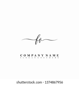 FO Initial luxury handwriting logo vector