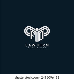 FO initial monogram logo lawfirm with pillar design