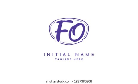 FO Initials, handwriting logo vector