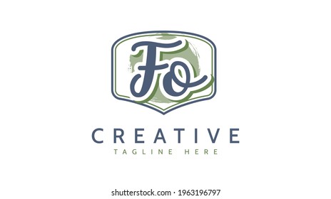 FO Initials, handwriting logo vector