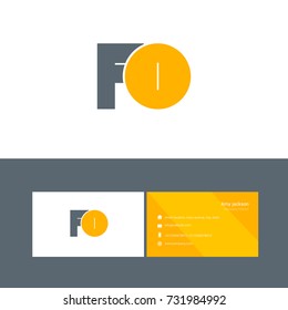 FO joint bold letter design vector with business card template