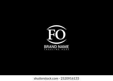 FO letter logo creative design. FO unique design. FO letter logo design on black background