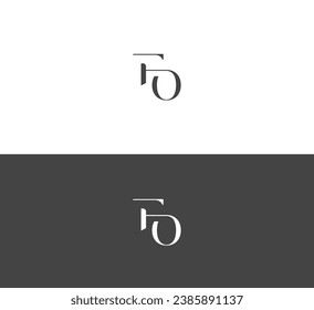 FO, elementos de plantilla de diseño de logotipo de carta OF. Logo de la letra digital abstracta moderna.