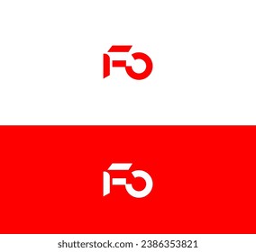 FO, OF letter logo design template elements. Modern abstract digital alphabet letter logo.