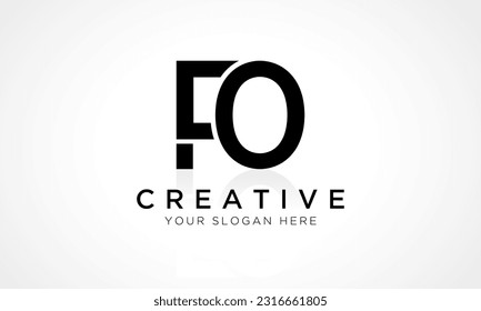 FO Letter Logo Design Vector Template. Alphabet Initial Letter FO Logo Design With Glossy Reflection Business Illustration.