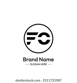 FO Letter Logo Design. white Background.