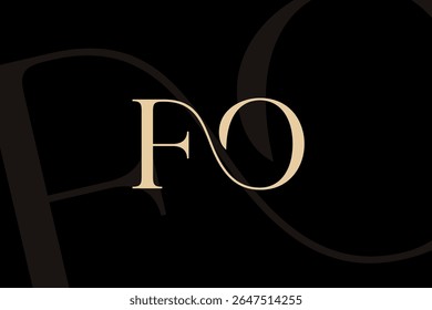 FO or OF letter logo icon design. Classic style luxury initials monogram.