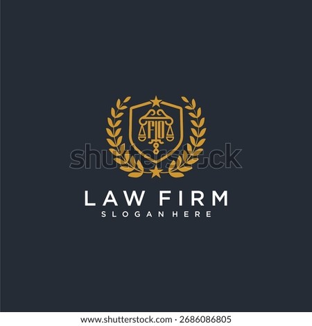 FO letter monogram logo for lawfirm with pillar and leaf image design