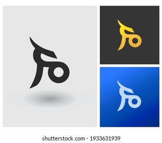 FO-Logo-Creative Template Idee für Firmenidentität, Monogramm-Vektorlogo-Konzept