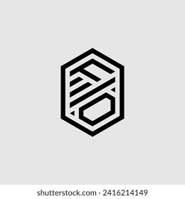 FO line geometric monogram with high quality professional design that will print well