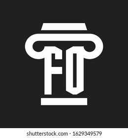 FO Logo monogram with pillar style design template