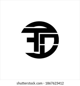 FO Logo monogram with rounded line swipe design template on white background