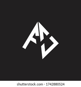 FO Logo monogram with standout triangle shape ribbon design template