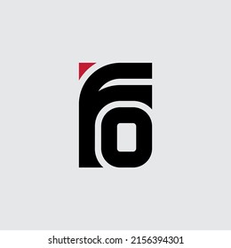 FO - monogram or logotype. OF - design element or icon. Stylish self brand. F and O - initials logo.