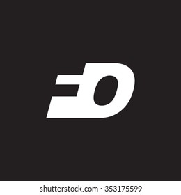 FO negative space letter logo black background