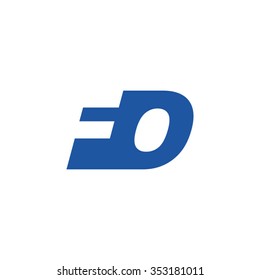FO negative space letter logo blue