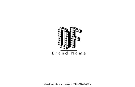 OF FO O F abstract vector logo monogram template