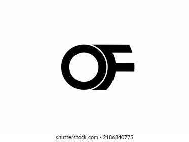of fo o f initial letter logo isolated on white background.of logo