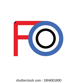 FO text art design logo stock vector for any company