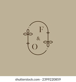 FO wedding initial logo in high quality professional design that will print well across any print media