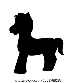 foal black silhouette vector illustration printable isolated on white background