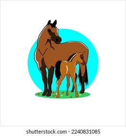 diseño de vectores de caballo y de popa , diseño sencillo para el logotipo de caballo