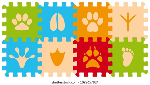 Foam Baby Kids Play Mat animals tracks Puzzle