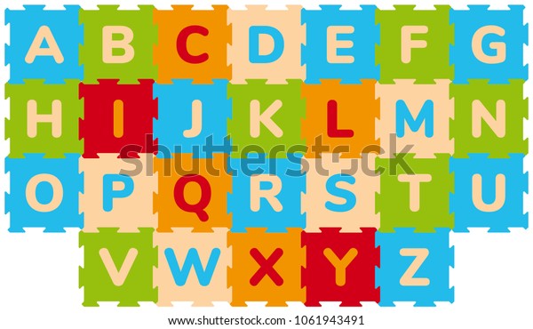 Foam Baby Kids Play Mat Alphabet Stock Vector Royalty Free