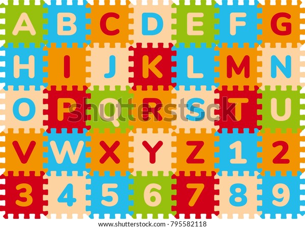 Foam Baby Kids Play Mat Alphabet Stock Vector Royalty Free 795582118