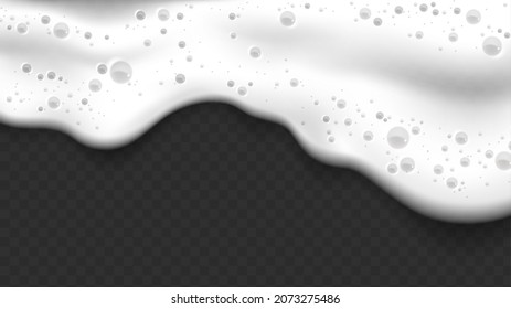 foam background soap laundry vector. clean lather. bath border. 3d realistic illustration