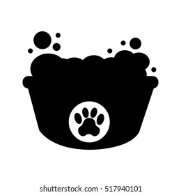 Foam bath for pet vector illustration design