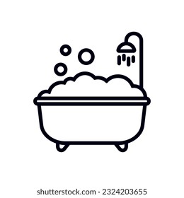 Foam bath vector icon isolated on white.