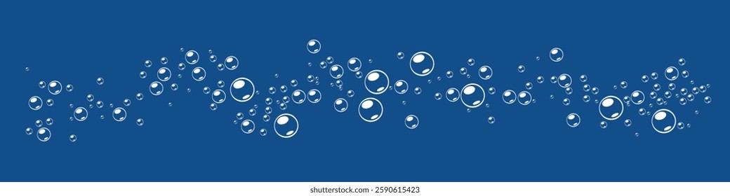 foam with blue background. soap bubbles vector illustration. bright blue background with bubbles.