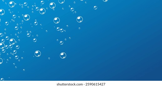 foam with blue background. soap bubbles vector illustration. bright blue background with bubbles.