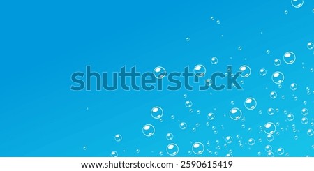 foam with blue background. soap bubbles vector illustration. bright blue background with bubbles.