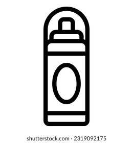 Vector de contorno de icono de frasco de espuma. Cuidado cosmético. Sombra de crema