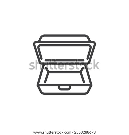Foam Box line icon. linear style sign for mobile concept and web design. Open foam box outline vector icon. Symbol, logo illustration. Vector graphics
