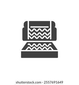 Foam box vector icon. filled flat sign for mobile concept and web design. Foam Padded Box glyph icon. Symbol, logo illustration. Vector graphics