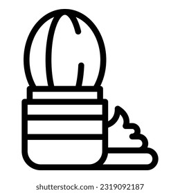 Foam brush icon outline vector. Cosmetic care. Cream shave