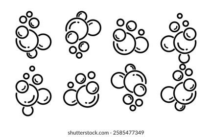 Foam or bubbles isolated icons Vector Illustration