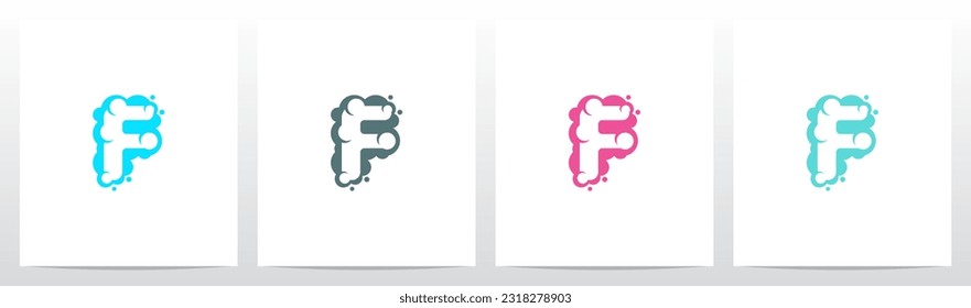 Foam Bubbles Letter Logo Design F