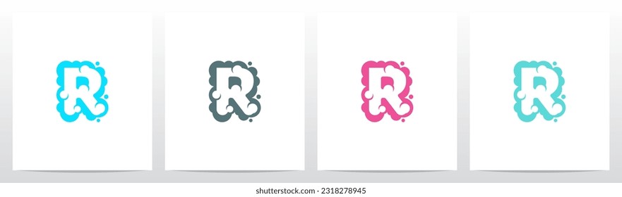 Burbujas de espuma Carta Diseño de logotipo R