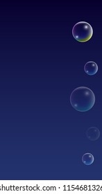 Foam bubbles with Rainbow Reflection. Set of Realistic Soap or Foam Bubbles for Your Design. Shampoo or Foam Cosmetic Flyer and Invite. Bubble with Hologram Reflection. Isolated Vector Illustration.