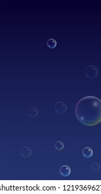 Foam bubbles with Rainbow Reflection. Set of Realistic Soap or Foam Bubbles for Your Design. Shampoo or Foam Cosmetic Flyer and Invite. Bubble with Hologram Reflection. Isolated Vector Illustration.