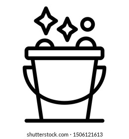Foam bucket icon. Outline foam bucket vector icon for web design isolated on white background